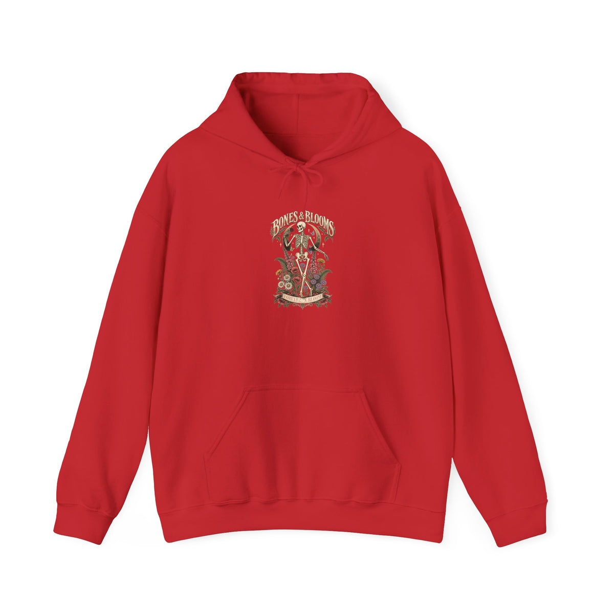 Vintage Botanical Skull illustration Hoodie | Floral Skull Art