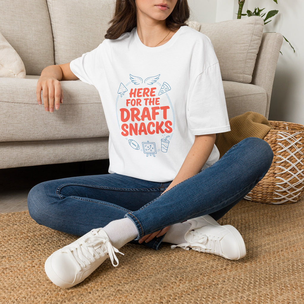 Here for the Draft Snacks T-Shirt | Funny Football Party Shirt