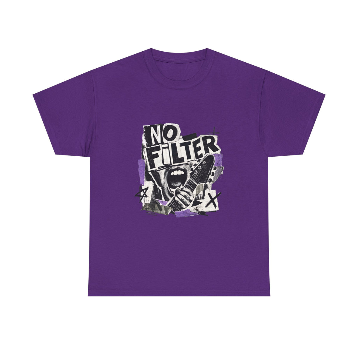 No Filter Graphic Tee — Edgy Microphone Rock Music T‑Shirt