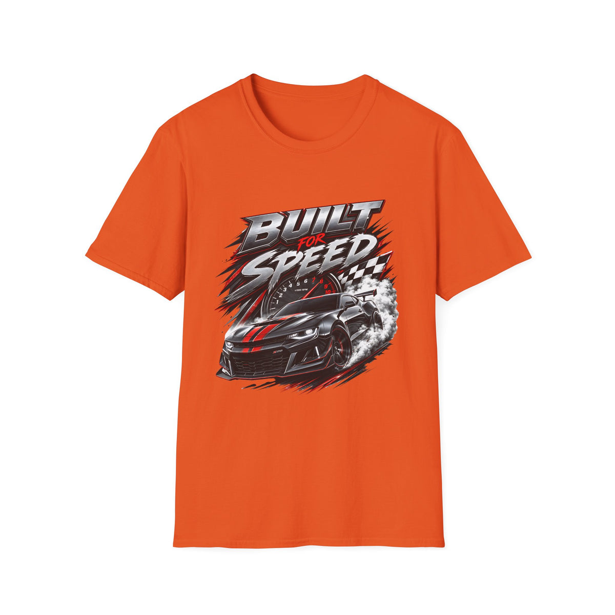 Built for Speed T-Shirt | Racing Car Graphic, Checkered Flag
