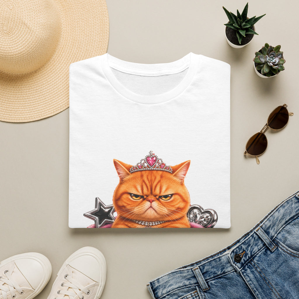 Grumpy Princess Cat T-Shirt — "Attitude Purrfect" Graphic Tee