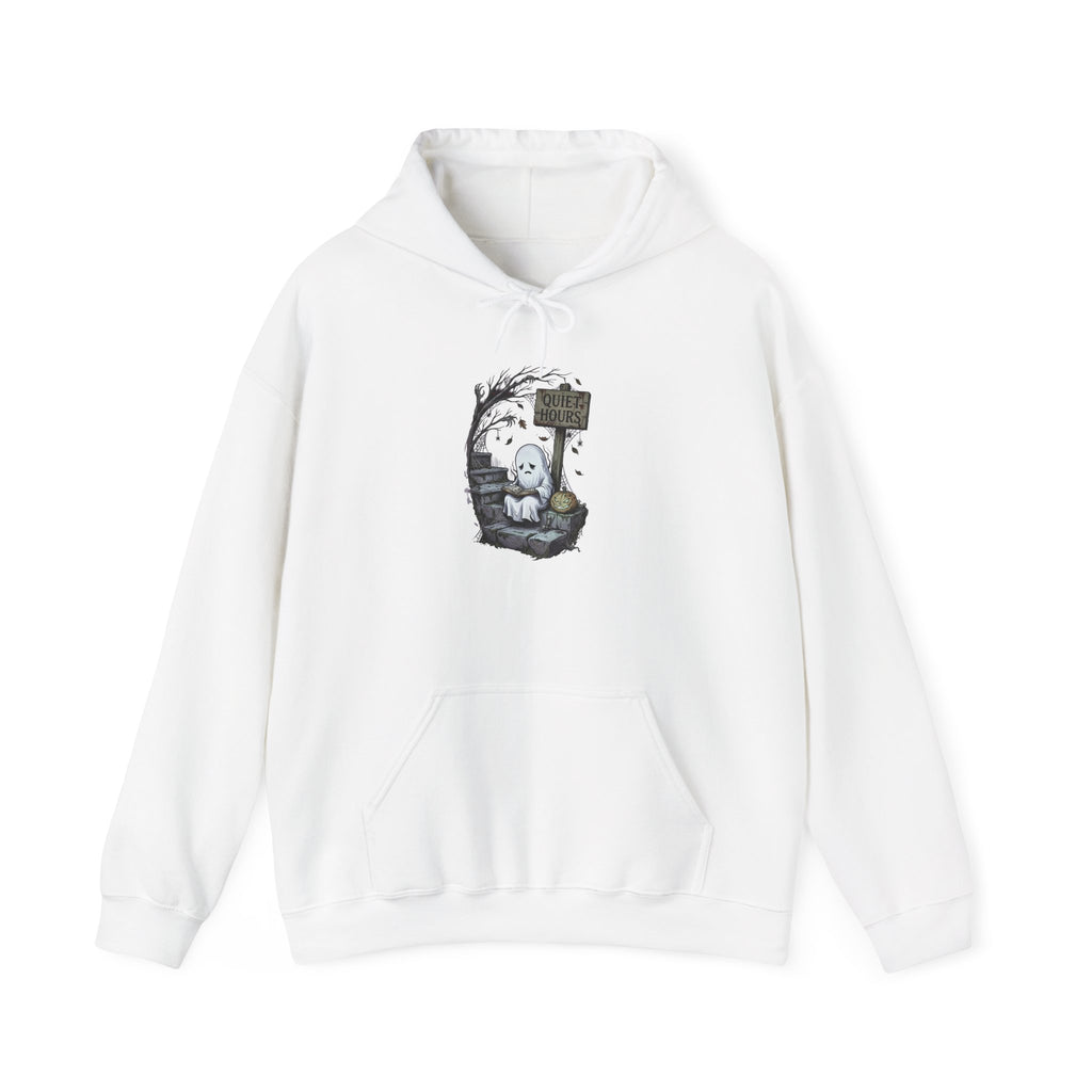 Ghost Cat in Graveyard Hoodie | Halloween Spooky Illustration