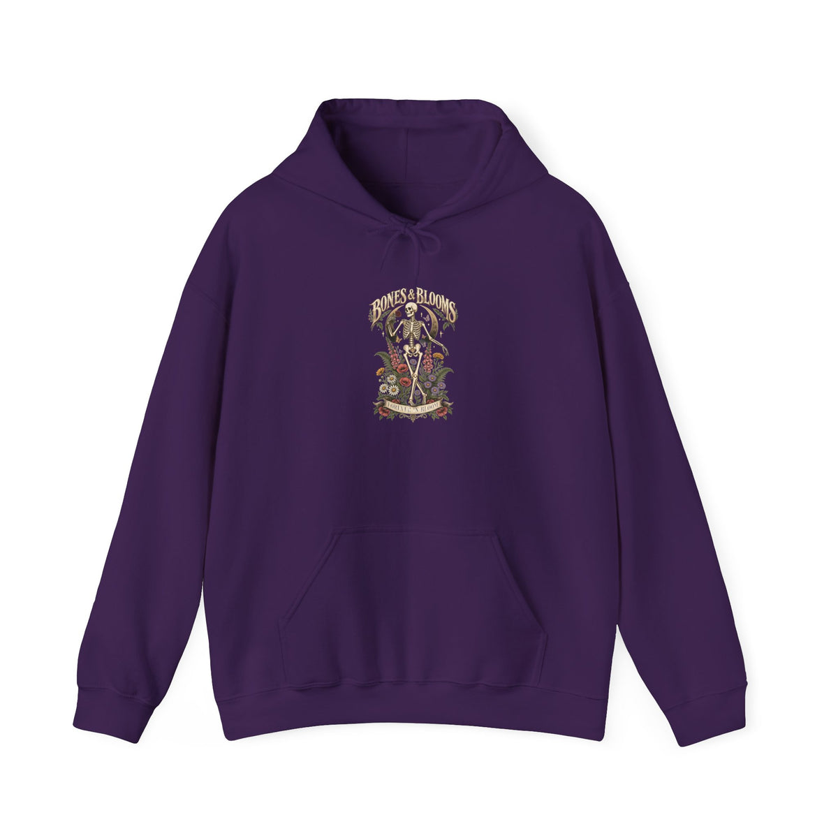 Vintage Botanical Skull illustration Hoodie | Floral Skull Art