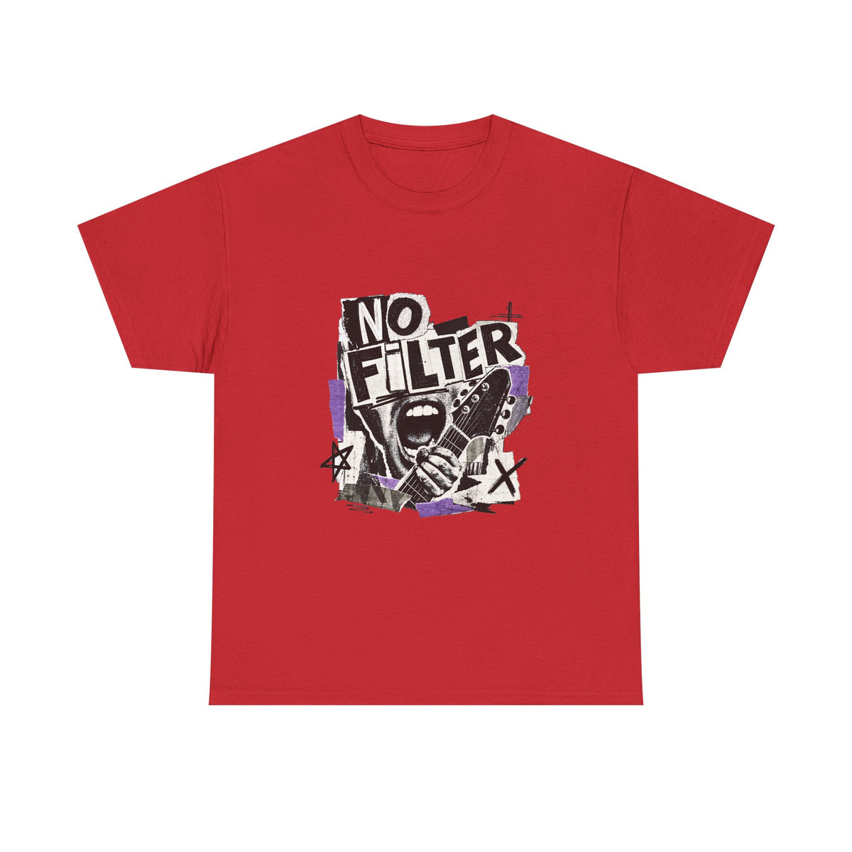 No Filter Graphic Tee — Edgy Microphone Rock Music T‑Shirt