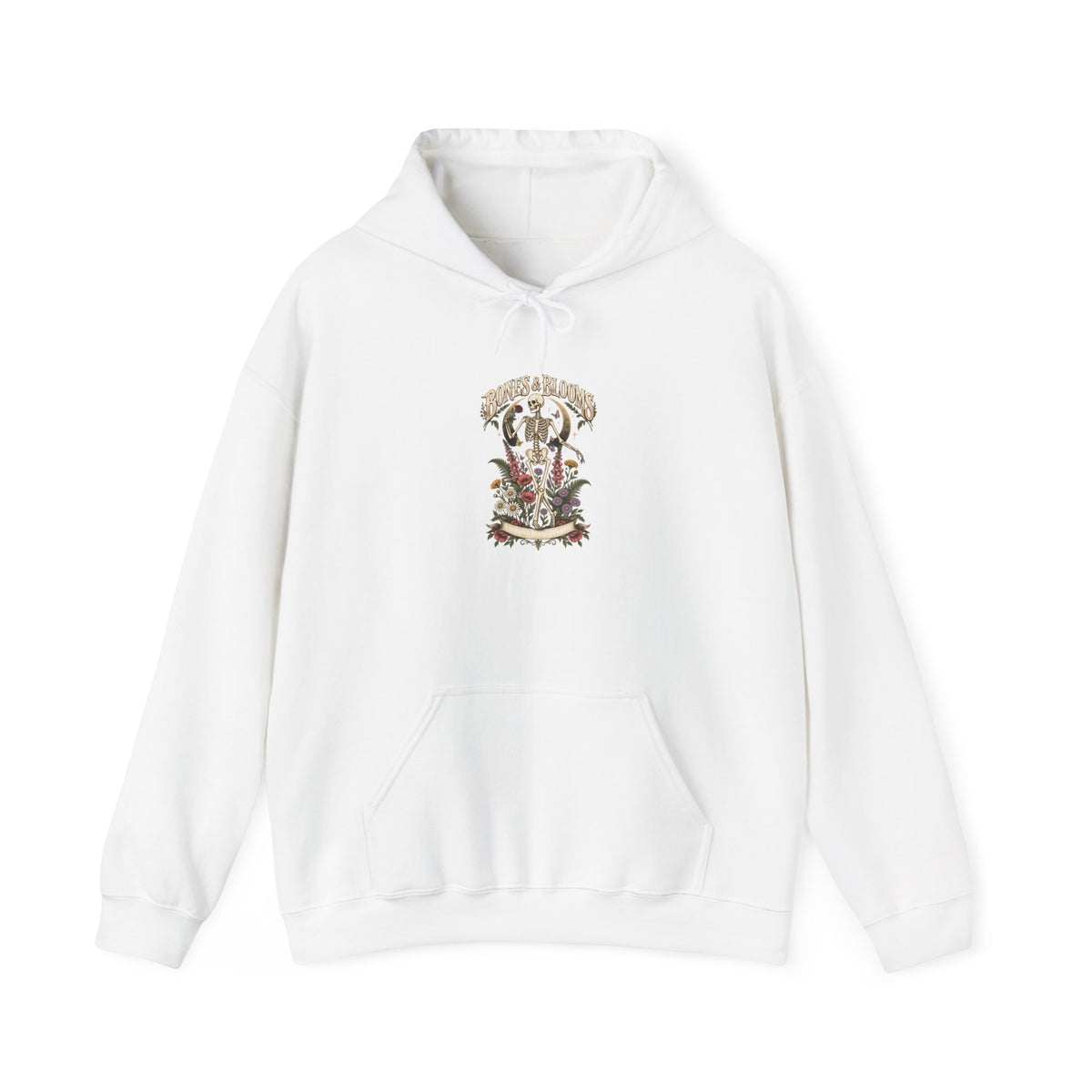 Vintage Botanical Skull illustration Hoodie | Floral Skull Art