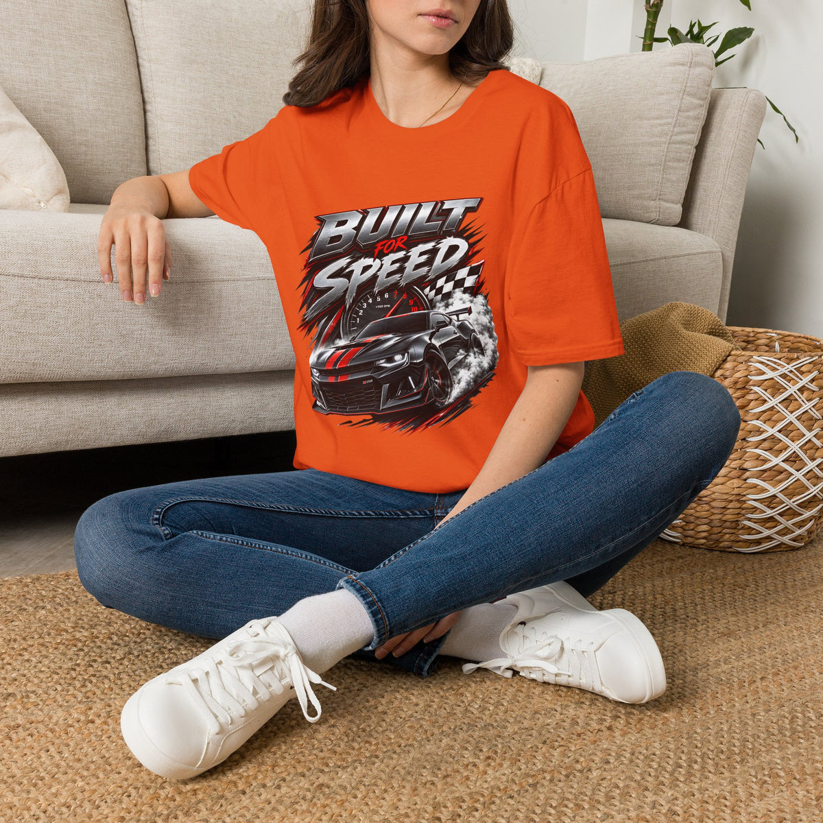 Built for Speed T-Shirt | Racing Car Graphic, Checkered Flag