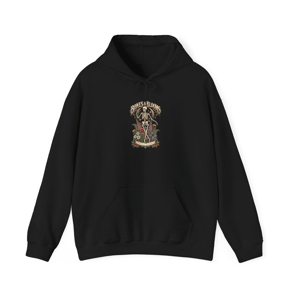 Vintage Botanical Skull illustration Hoodie | Floral Skull Art