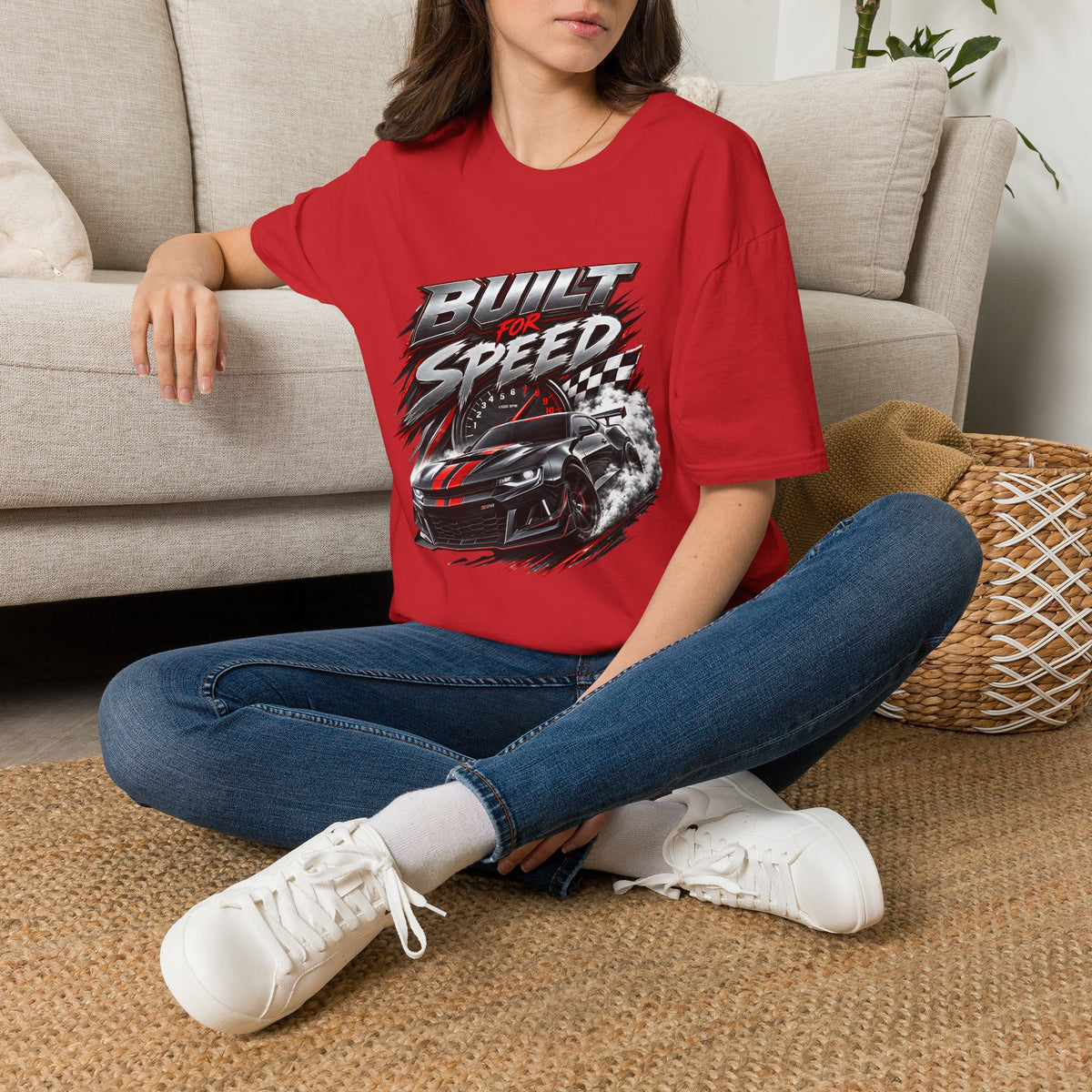 Built for Speed T-Shirt | Racing Car Graphic, Checkered Flag