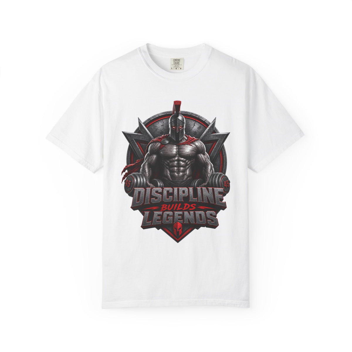 Discipline Builds Legends Spartan Helmet Muscular Warrior T-shirt