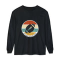 Retro Football Circle graphic Long Sleeve T-Shirt | Fall Sports Tee