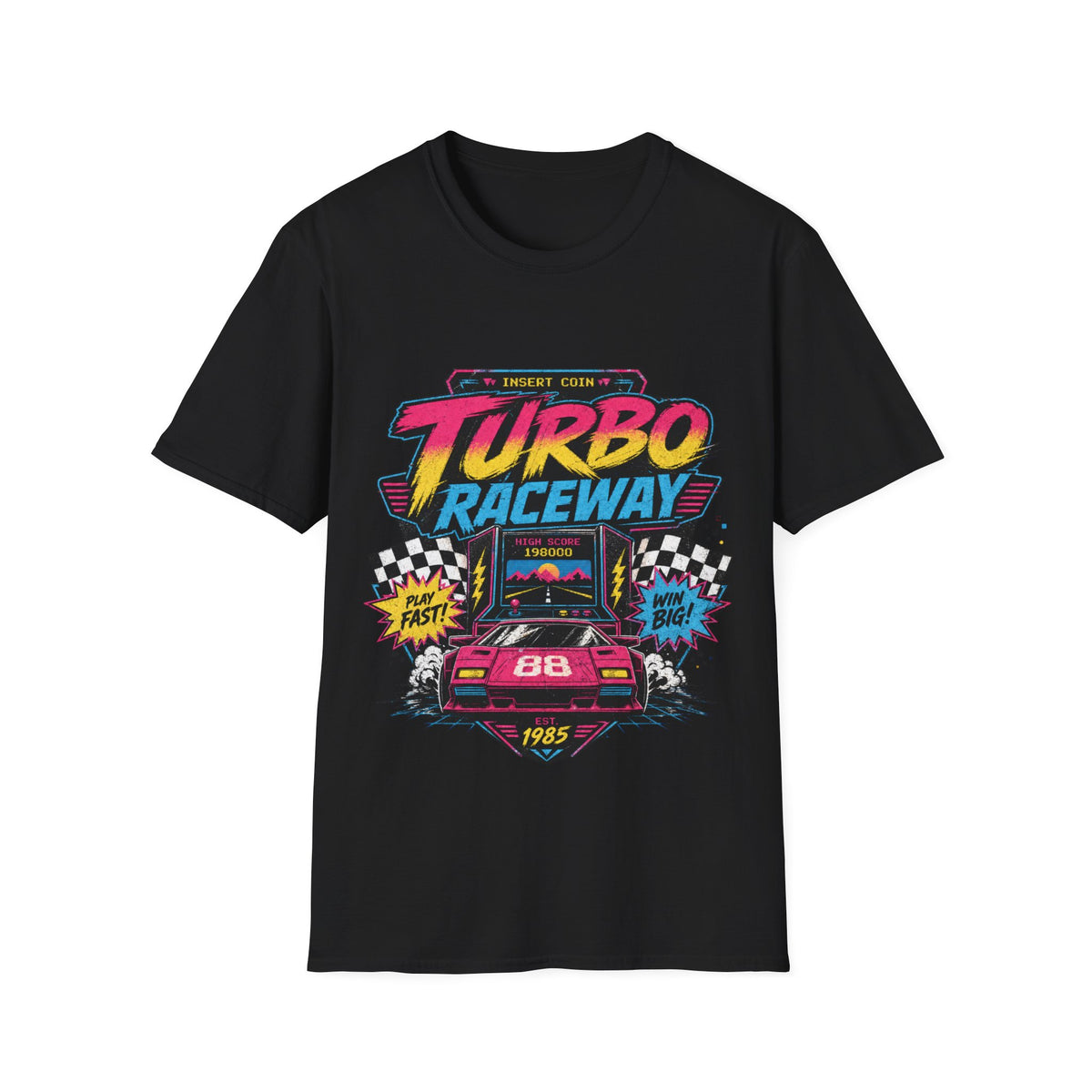 Turbo Raceway T-Shirt — Retro Racing Car Graphic Tee