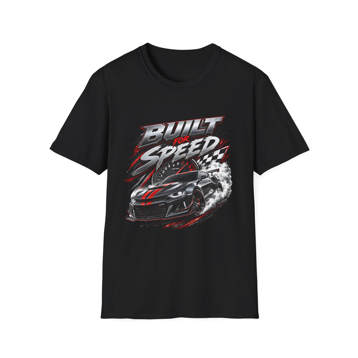 Built for Speed T-Shirt | Racing Car Graphic, Checkered Flag