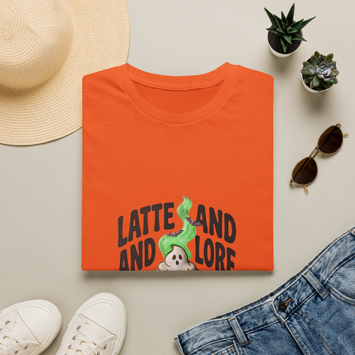 Latte and Lore T-Shirt | Witchy Coffee Book Illustration, Autumn Cozy