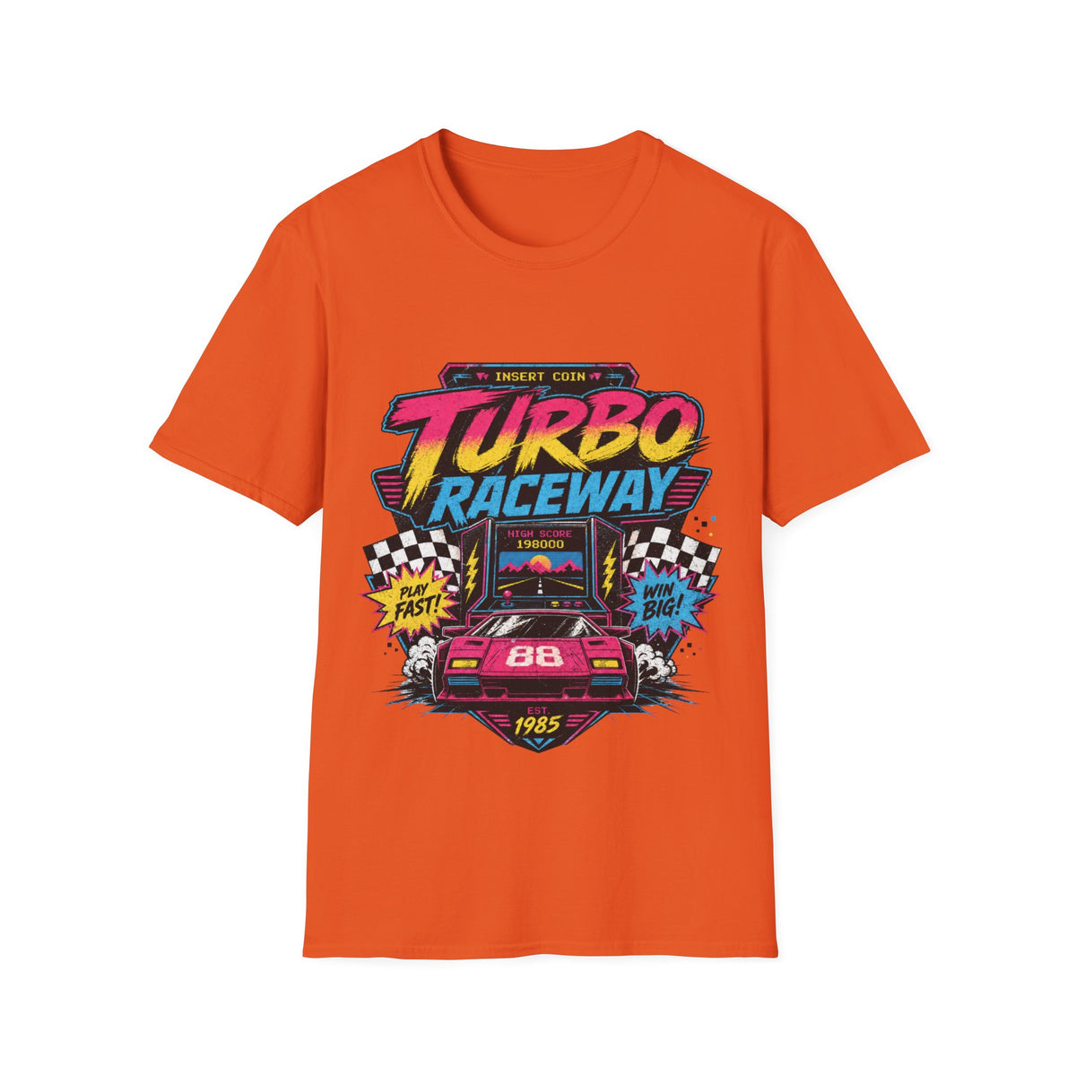 Turbo Raceway T-Shirt — Retro Racing Car Graphic Tee