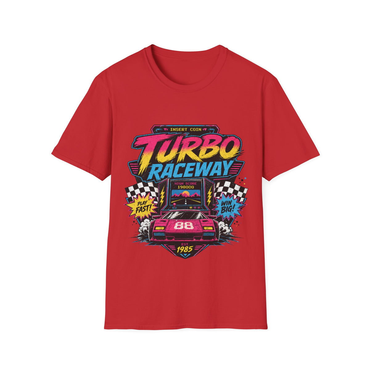 Turbo Raceway T-Shirt — Retro Racing Car Graphic Tee