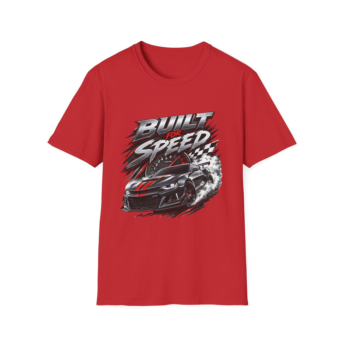 Built for Speed T-Shirt | Racing Car Graphic, Checkered Flag