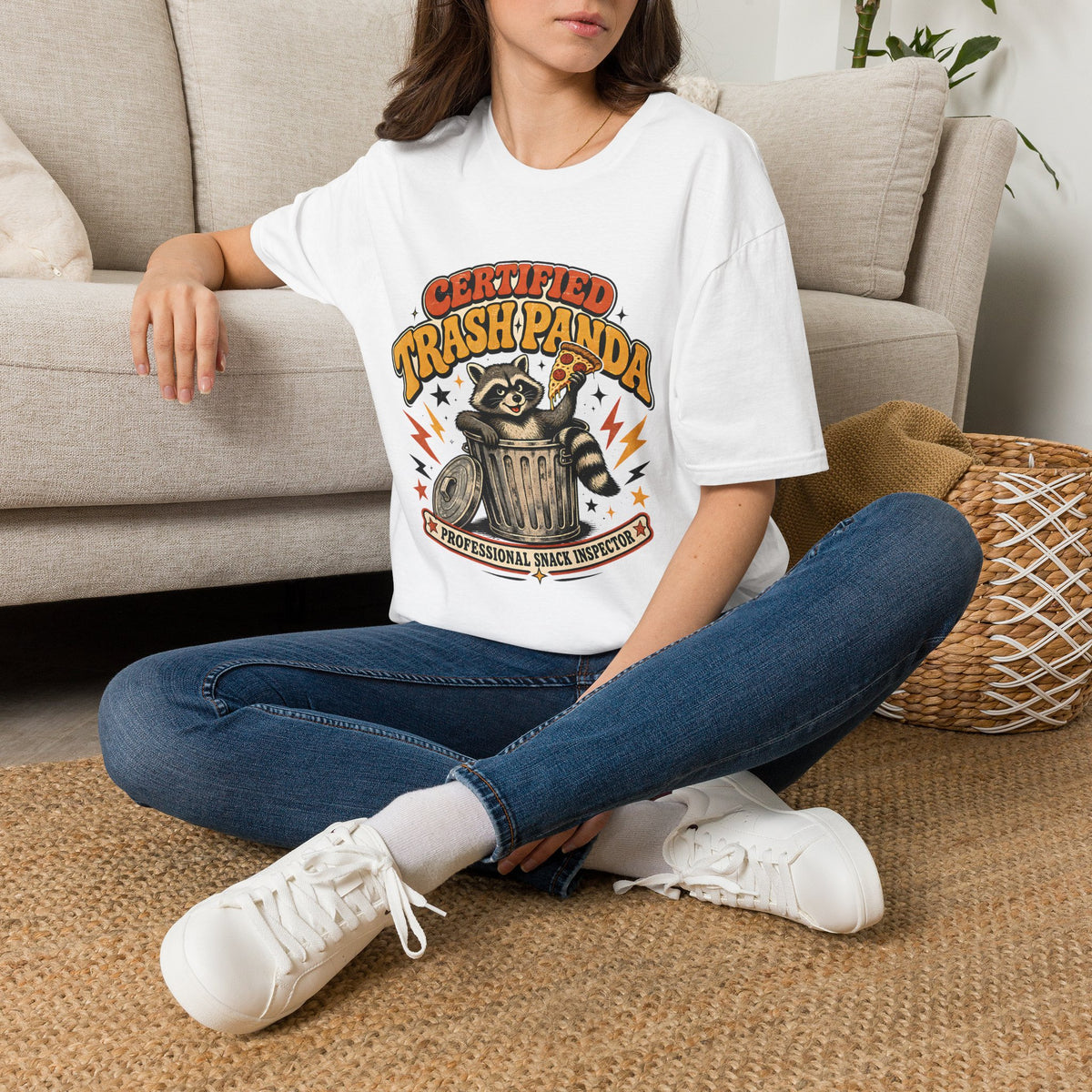 Certified Trash Panda T-Shirt – Funny Raccoon Pizza Graphic Tee