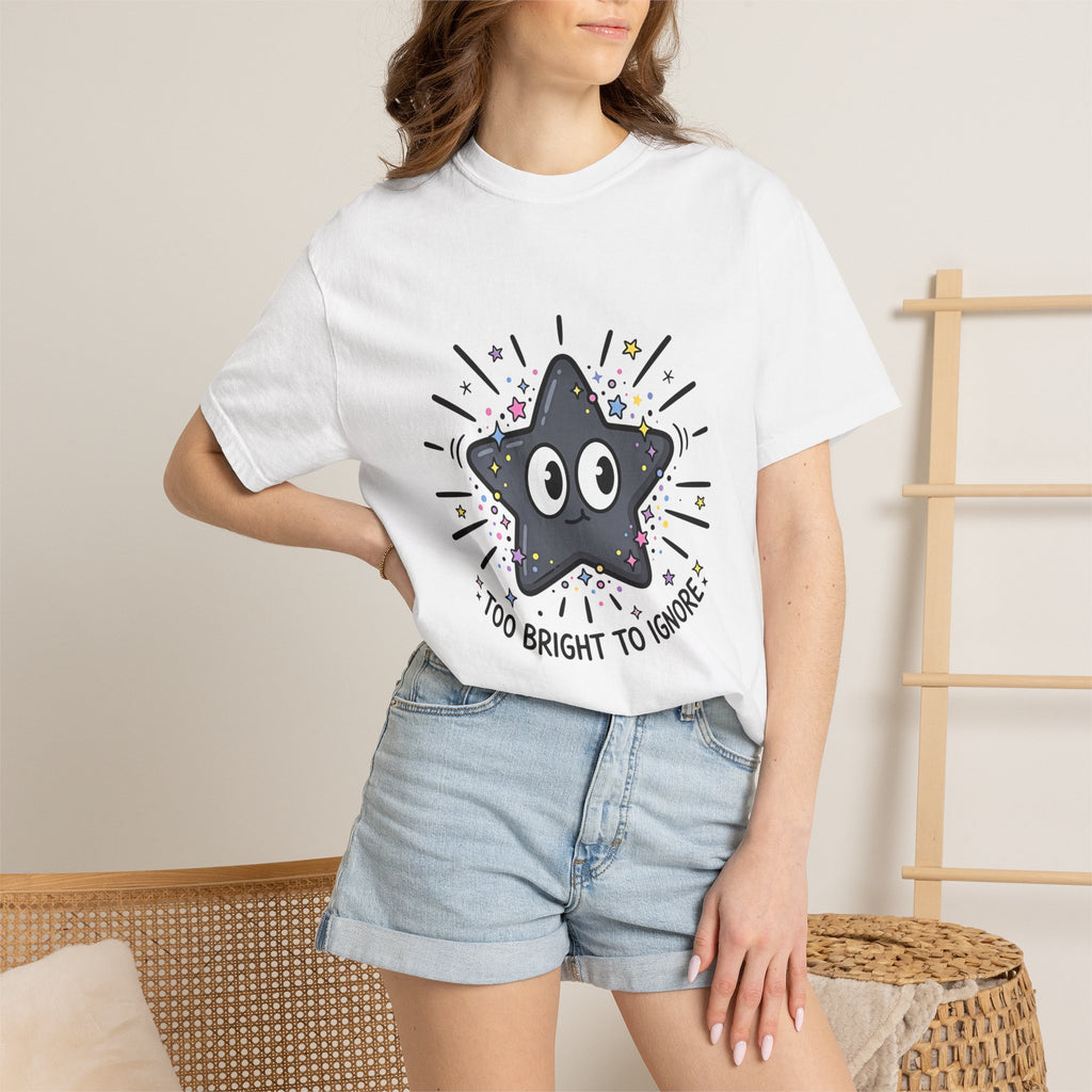 Too Bright to Ignore star illustration T-Shirt | Cute cartoon star graphic