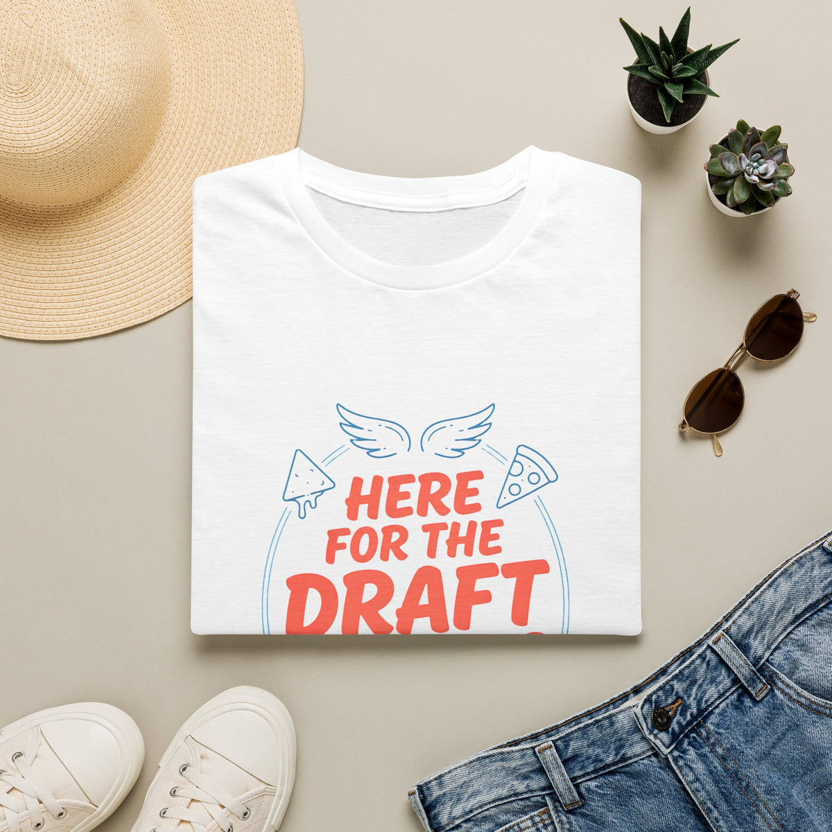 Here for the Draft Snacks T-Shirt | Funny Football Party Shirt