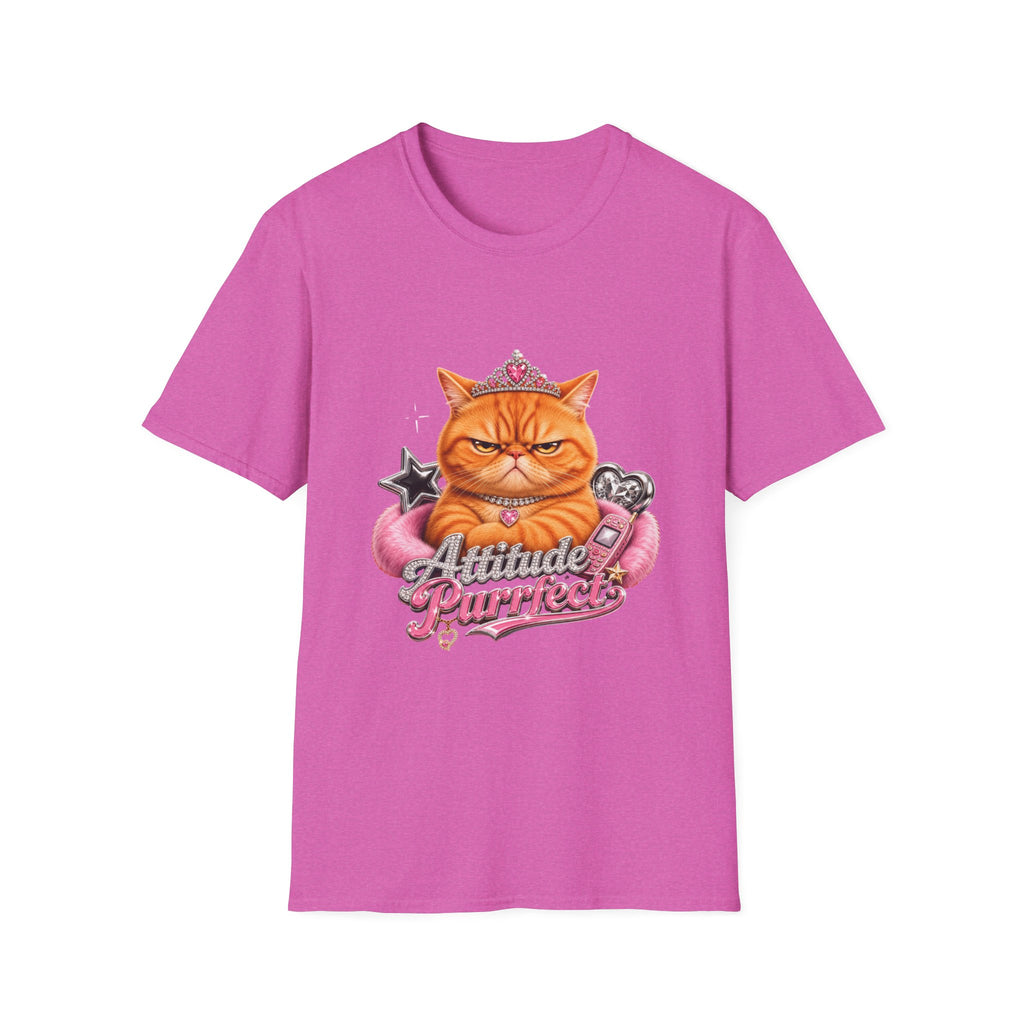 Grumpy Princess Cat T-Shirt — "Attitude Purrfect" Graphic Tee