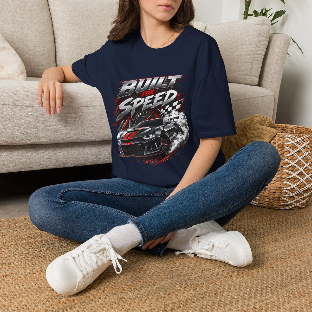 Built for Speed T-Shirt | Racing Car Graphic, Checkered Flag
