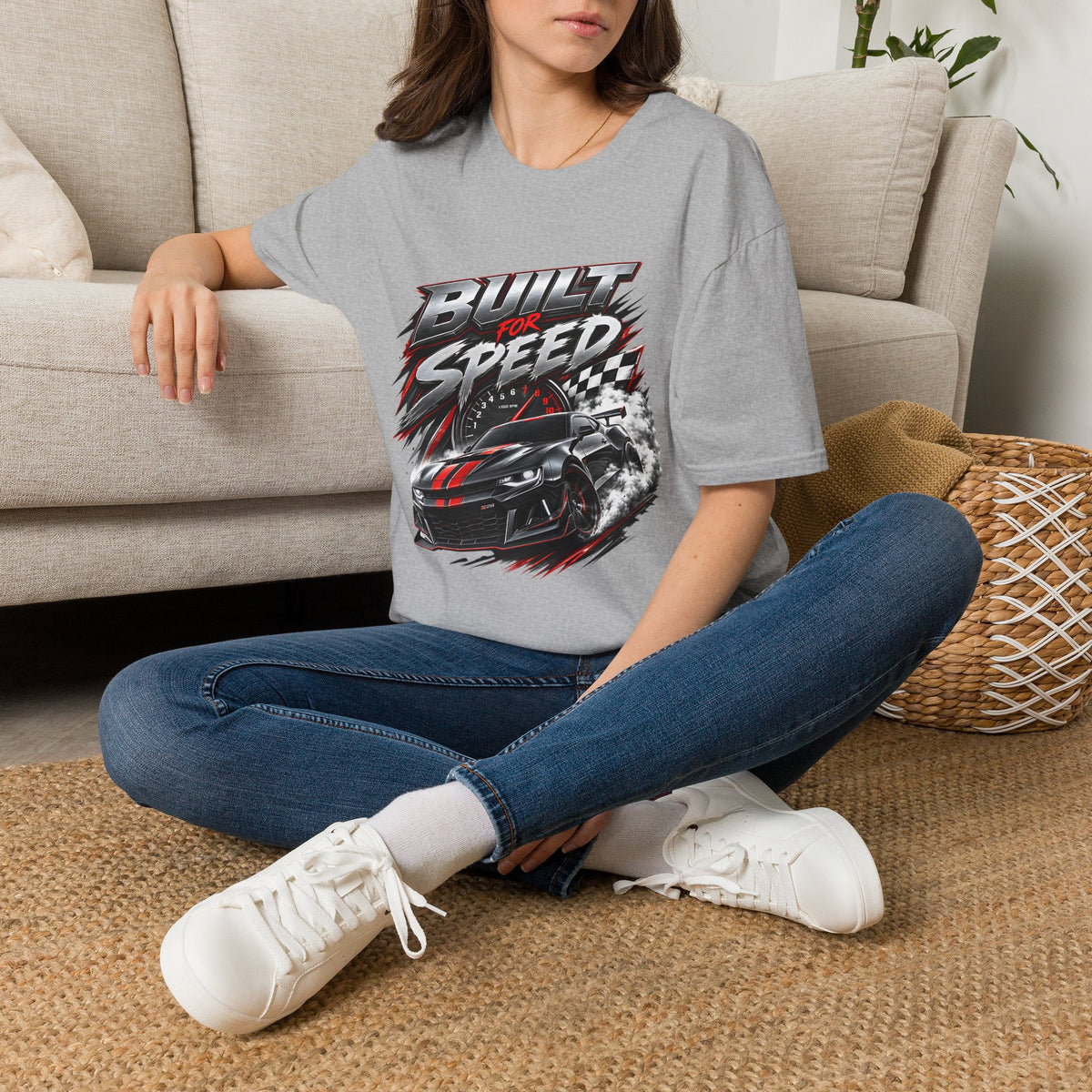 Built for Speed T-Shirt | Racing Car Graphic, Checkered Flag