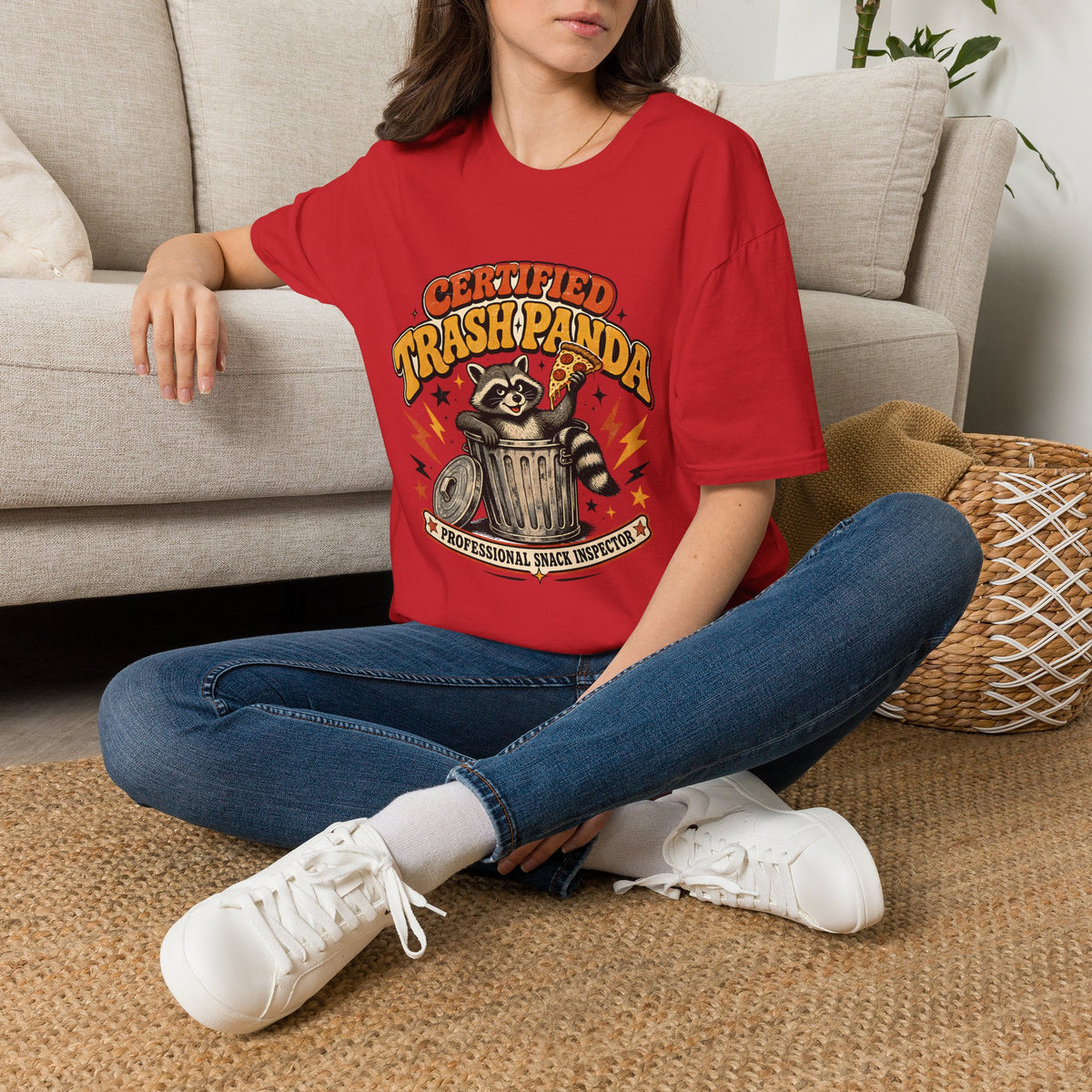 Certified Trash Panda T-Shirt – Funny Raccoon Pizza Graphic Tee