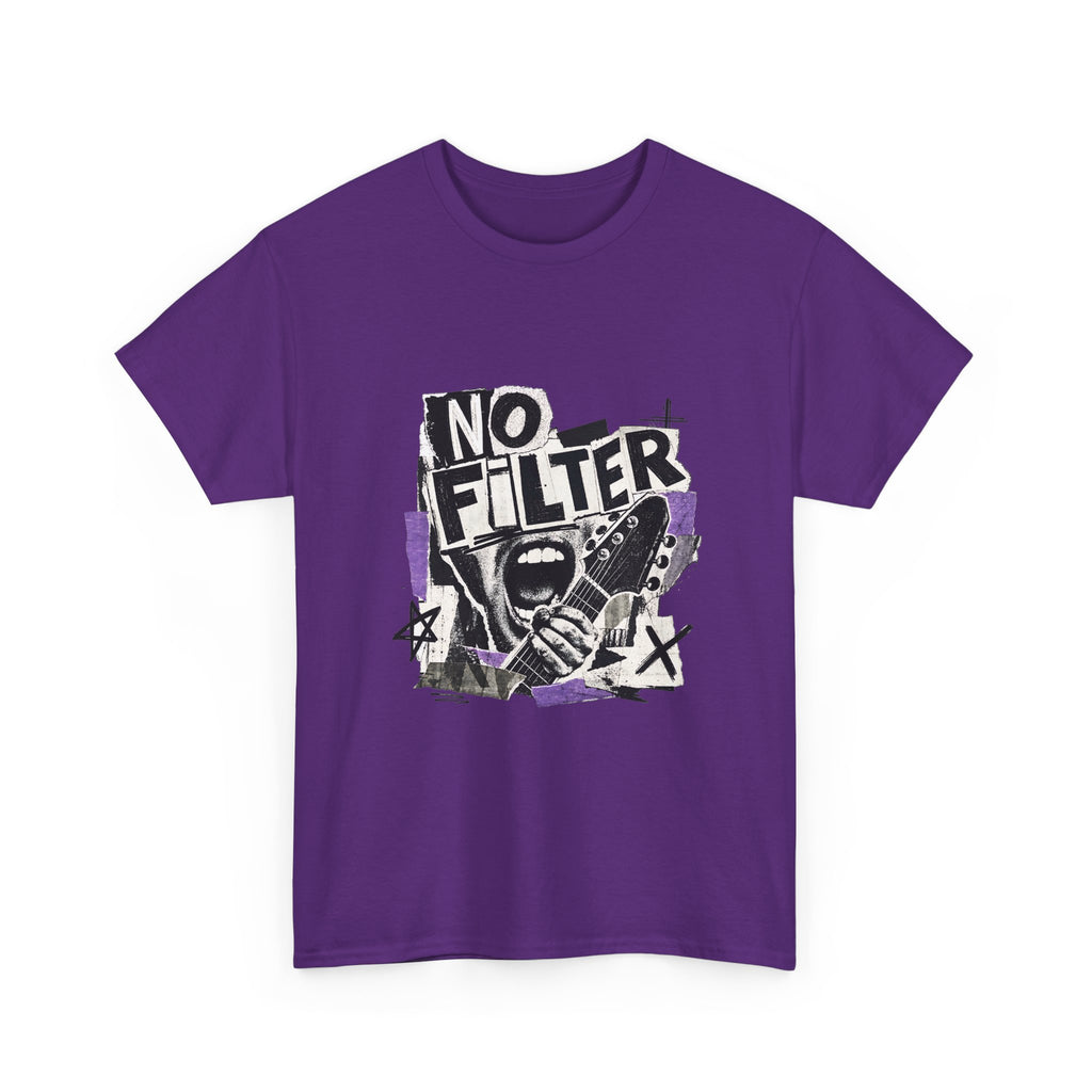 No Filter Graphic Tee — Edgy Microphone Rock Music T‑Shirt