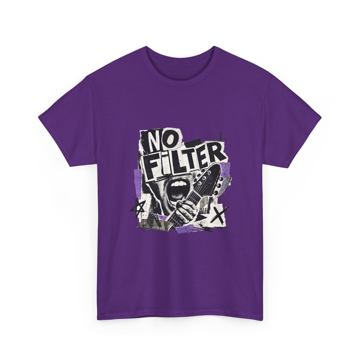 No Filter Graphic Tee — Edgy Microphone Rock Music T‑Shirt
