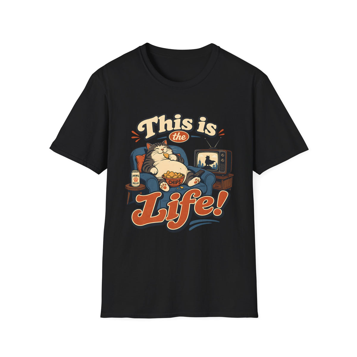 This Is the Life! T-Shirt | Lazy Cat Lounge Illustration