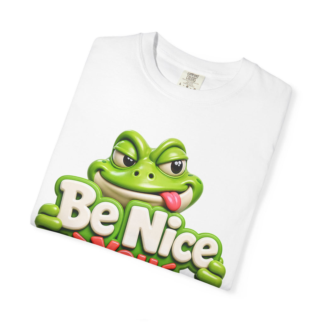 Be Nice You Jerk frog graphic T-Shirt | Funny Frog Illustration
