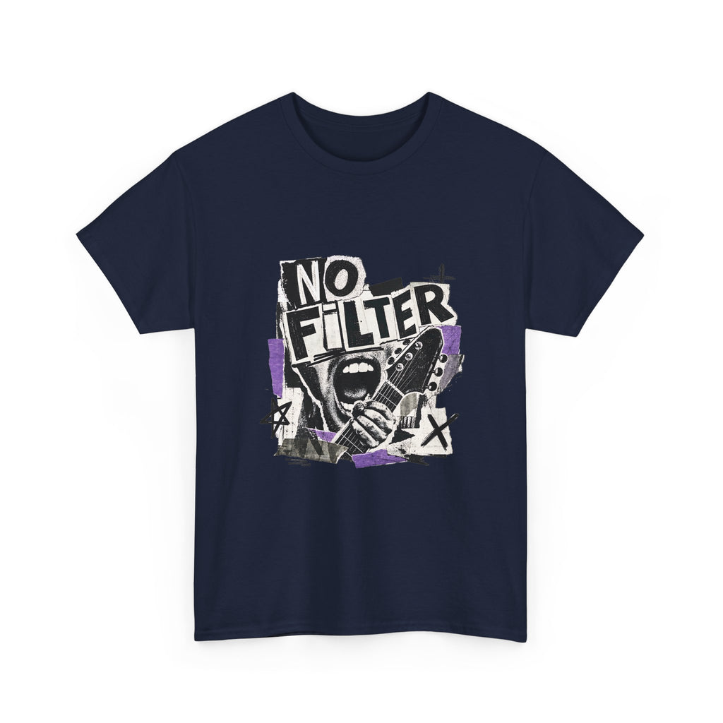 No Filter Graphic Tee — Edgy Microphone Rock Music T‑Shirt