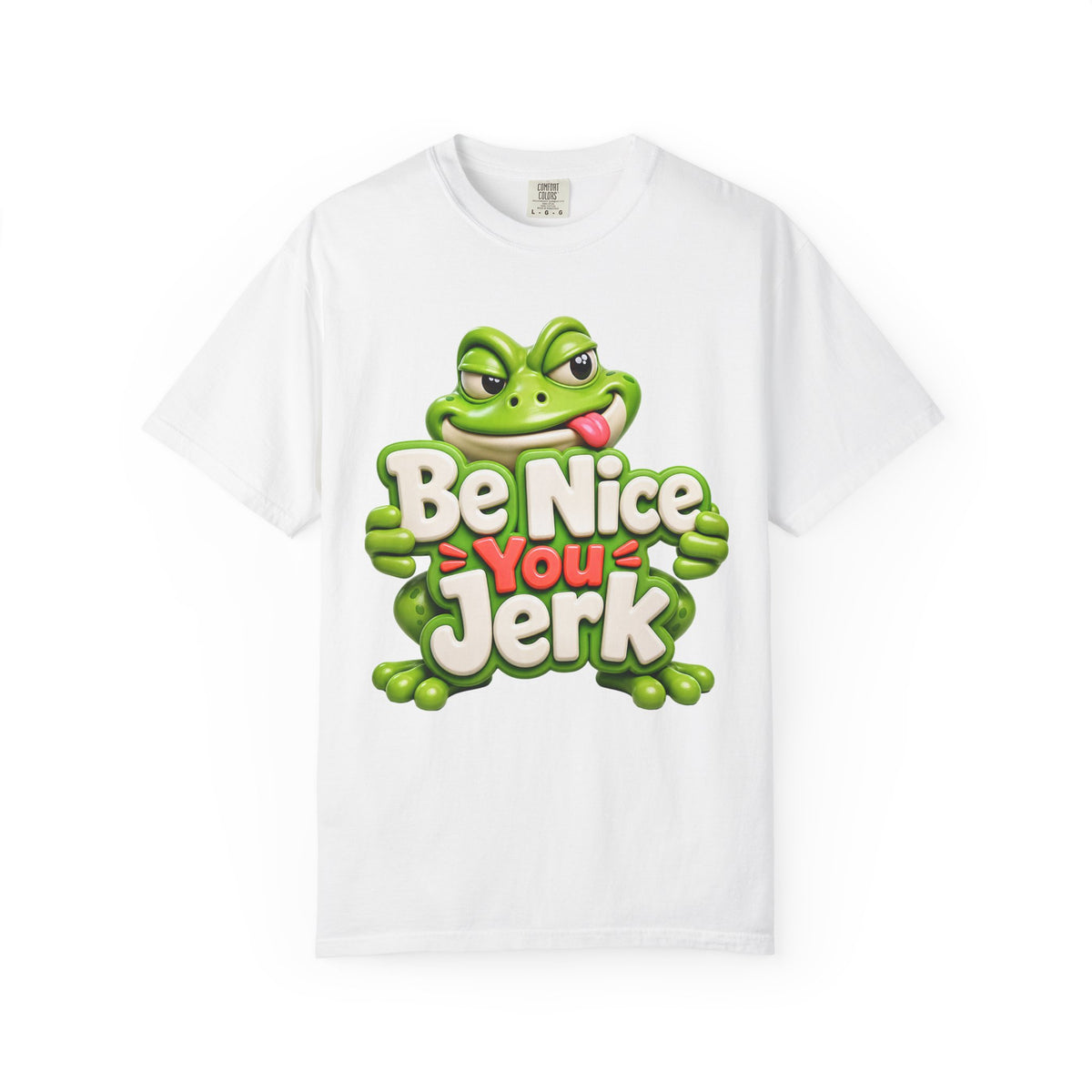 Be Nice You Jerk frog graphic T-Shirt | Funny Frog Illustration