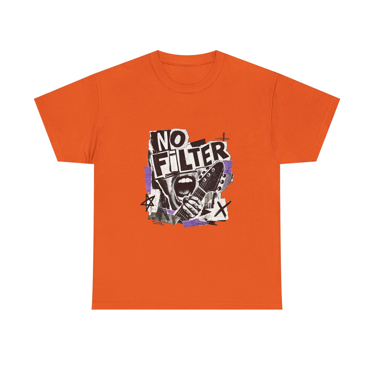 No Filter Graphic Tee — Edgy Microphone Rock Music T‑Shirt