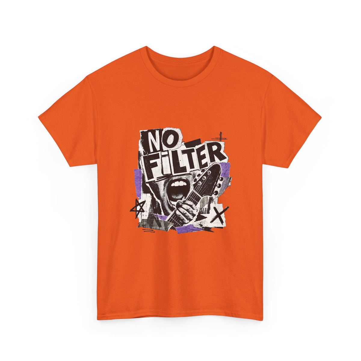 No Filter Graphic Tee — Edgy Microphone Rock Music T‑Shirt