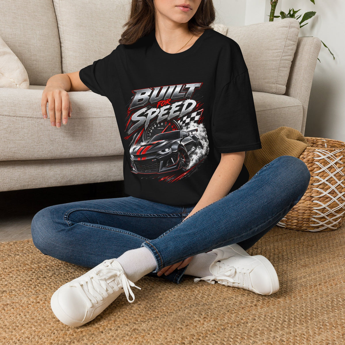 Built for Speed T-Shirt | Racing Car Graphic, Checkered Flag