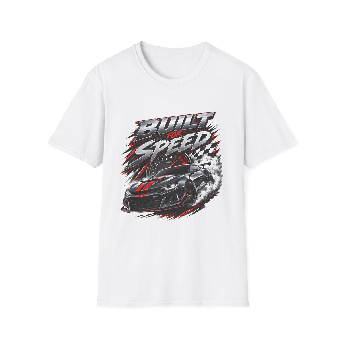 Built for Speed T-Shirt | Racing Car Graphic, Checkered Flag