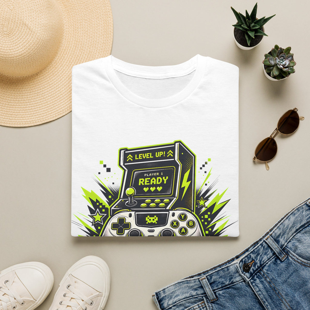 Game On Arcade Controller T-Shirt | Level Up Ready Gaming