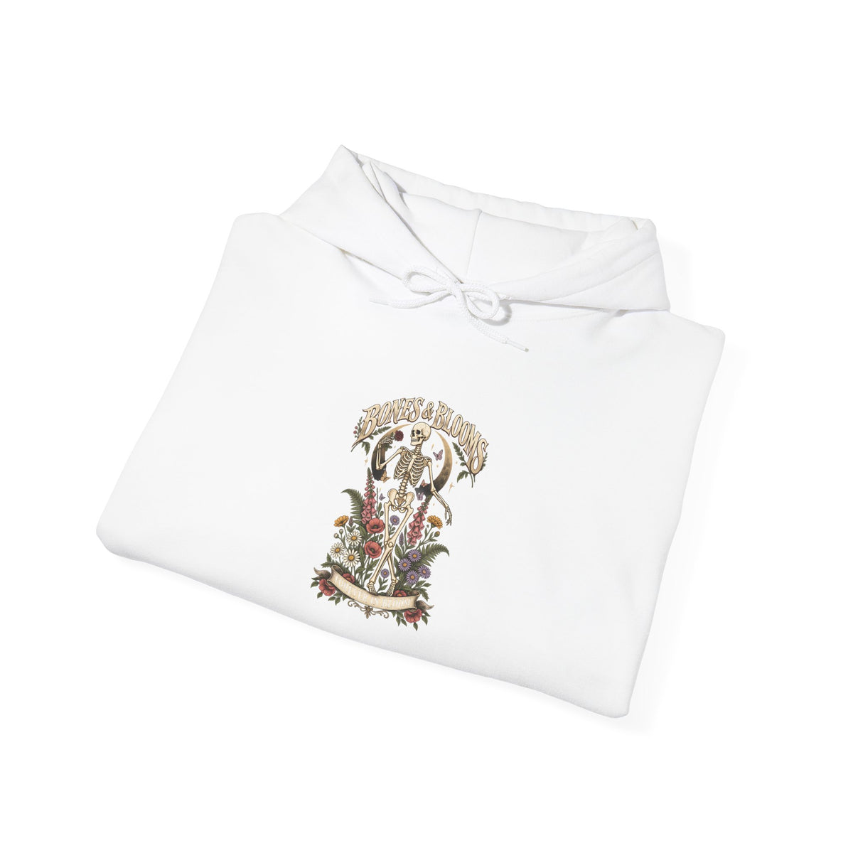 Vintage Botanical Skull illustration Hoodie | Floral Skull Art