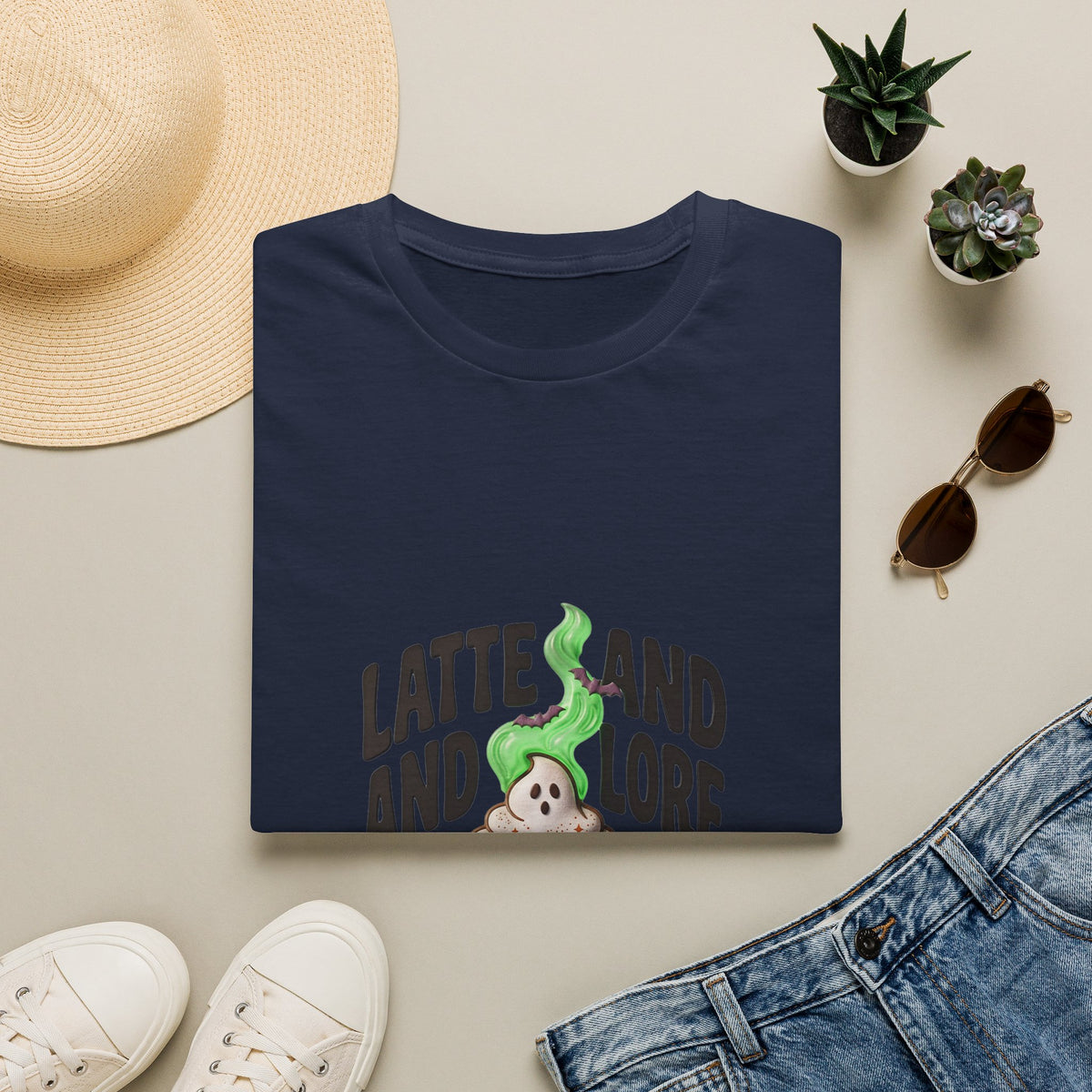 Latte and Lore T-Shirt | Witchy Coffee Book Illustration, Autumn Cozy