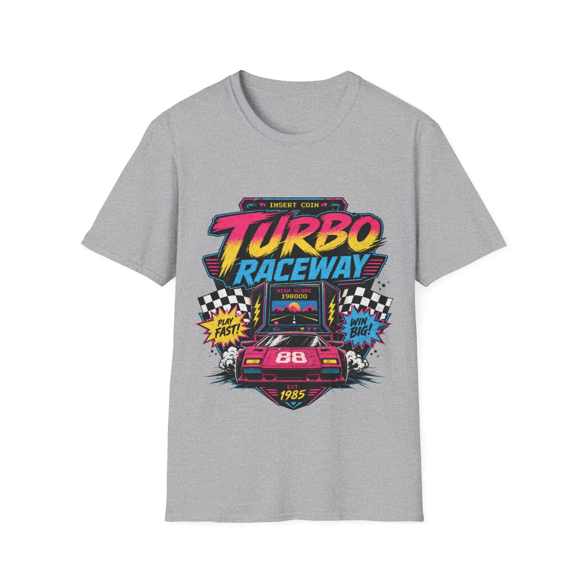 Turbo Raceway T-Shirt — Retro Racing Car Graphic Tee