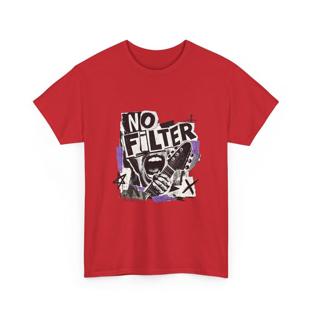 No Filter Graphic Tee — Edgy Microphone Rock Music T‑Shirt