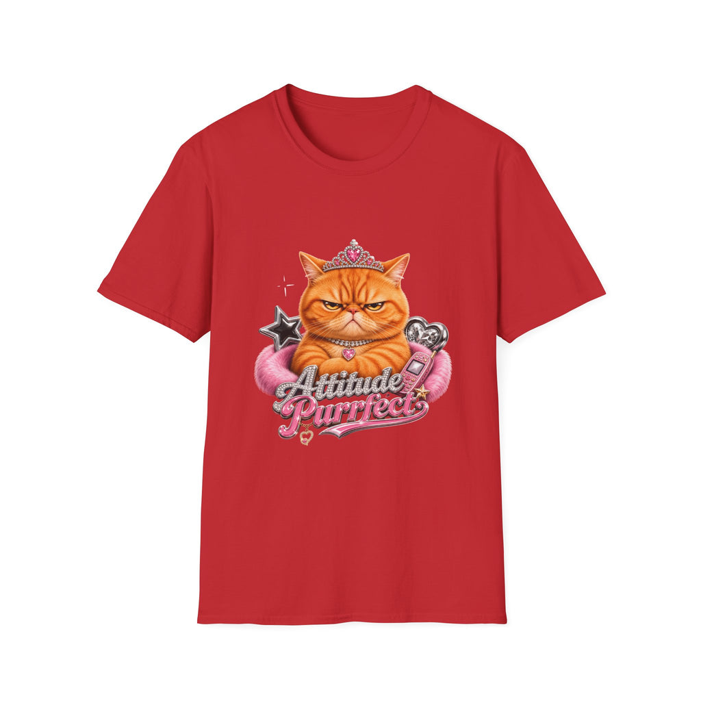 Grumpy Princess Cat T-Shirt — "Attitude Purrfect" Graphic Tee