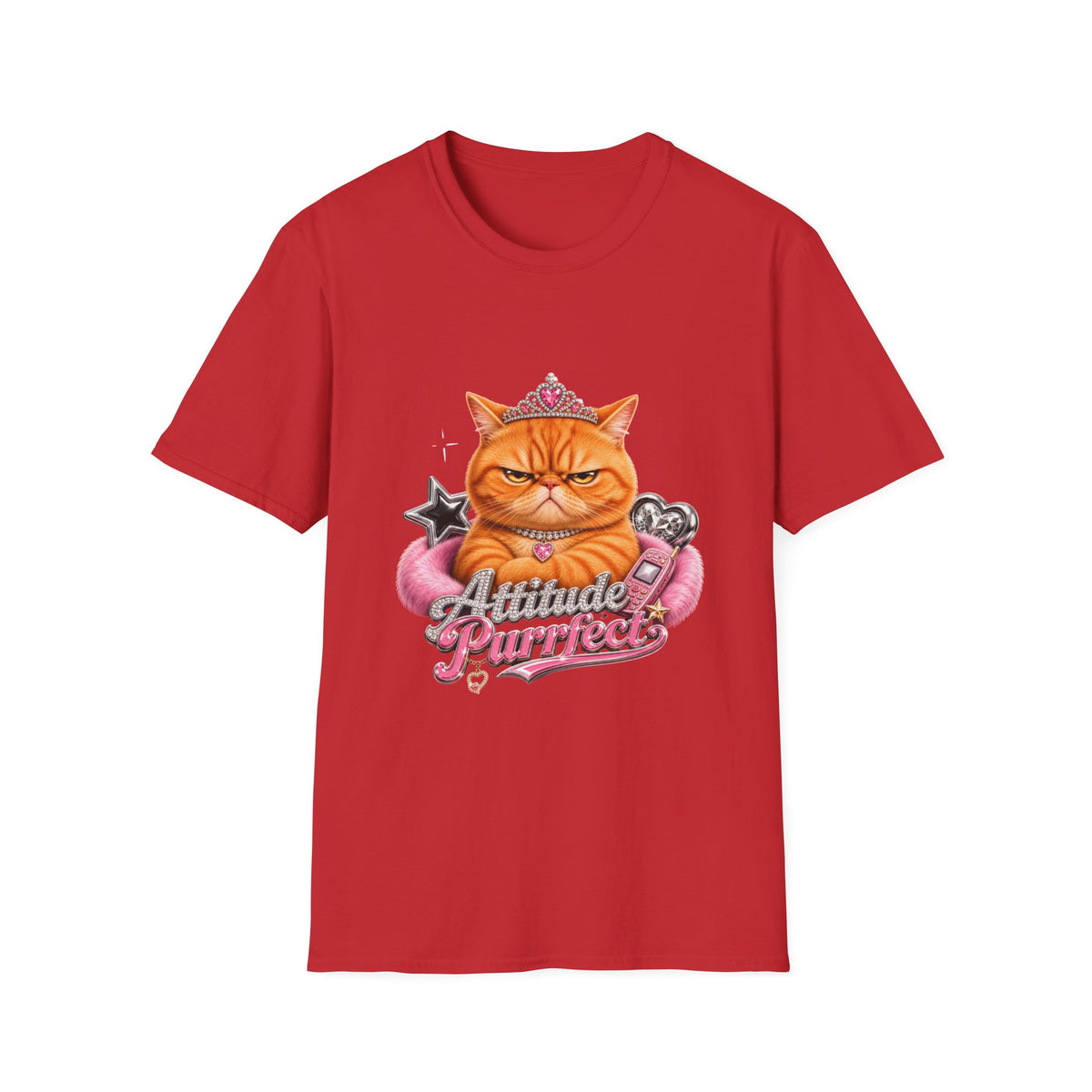 Grumpy Princess Cat T-Shirt — "Attitude Purrfect" Graphic Tee