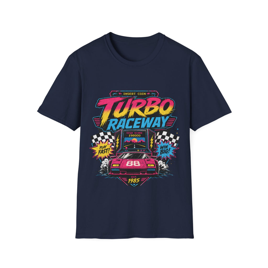 Turbo Raceway T-Shirt — Retro Racing Car Graphic Tee