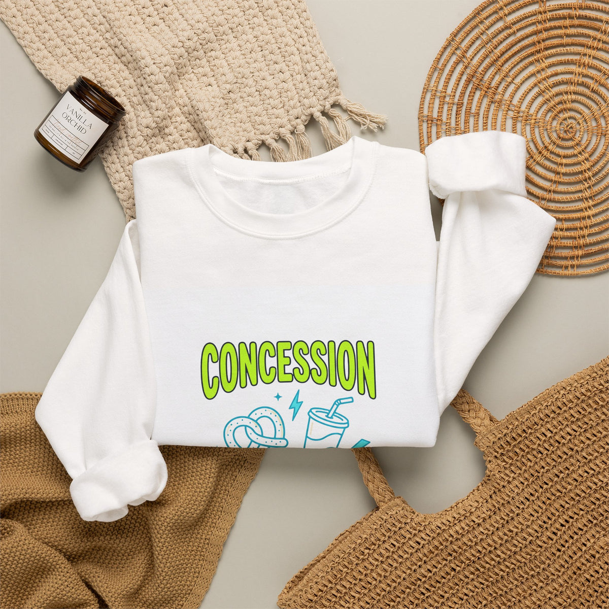 Concession Social Club Sweatshirt | Soda Pop Pretzel Ticket Graphic