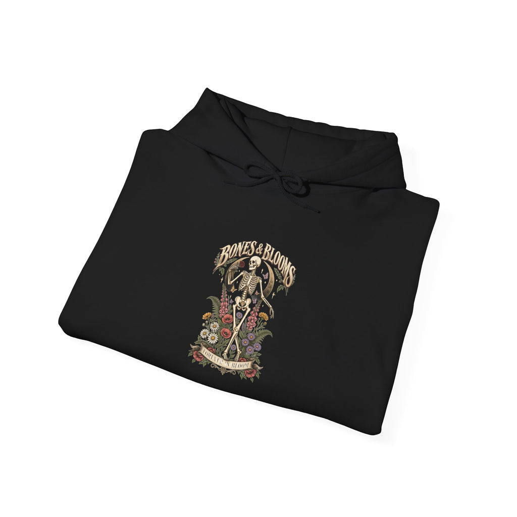 Vintage Botanical Skull illustration Hoodie | Floral Skull Art