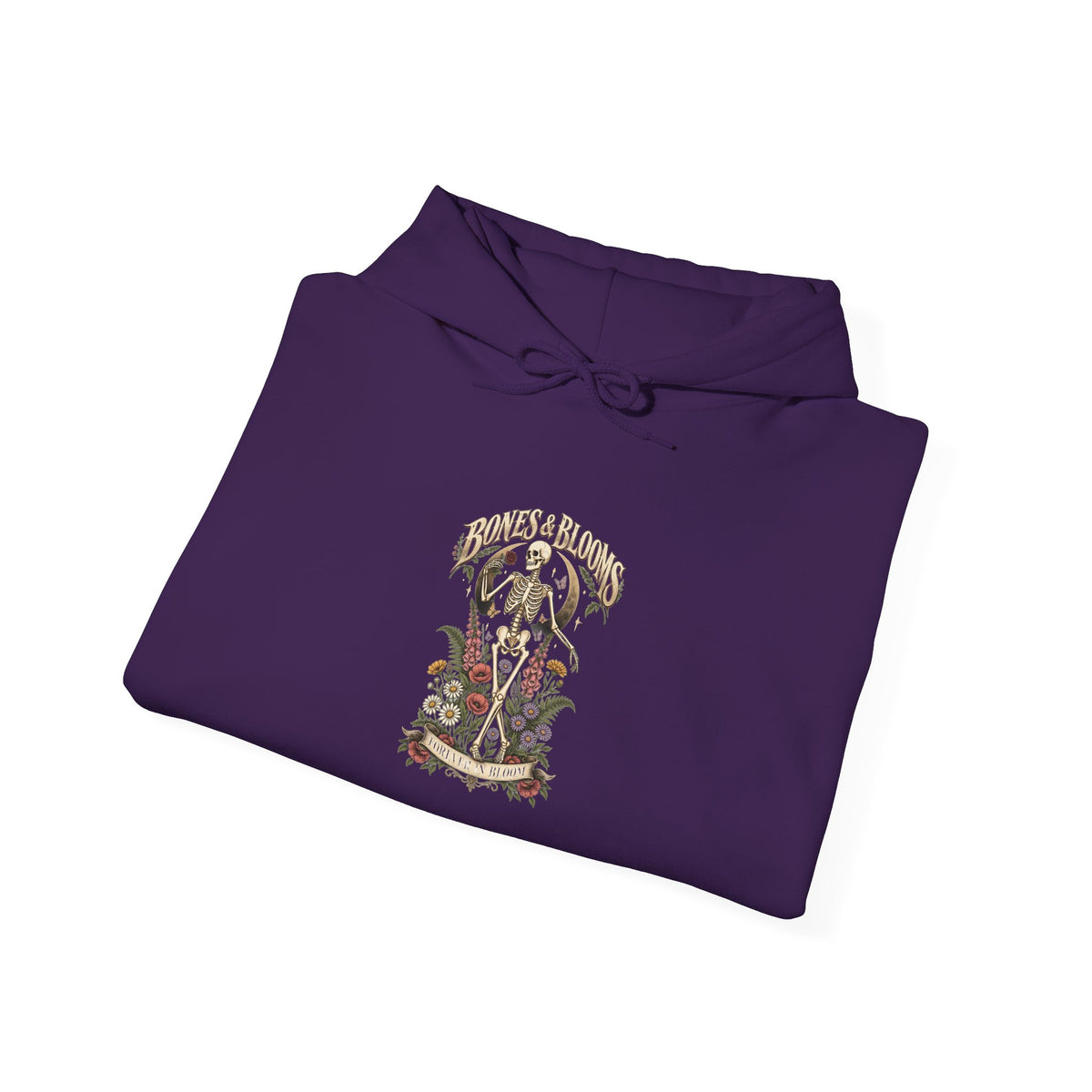 Vintage Botanical Skull illustration Hoodie | Floral Skull Art