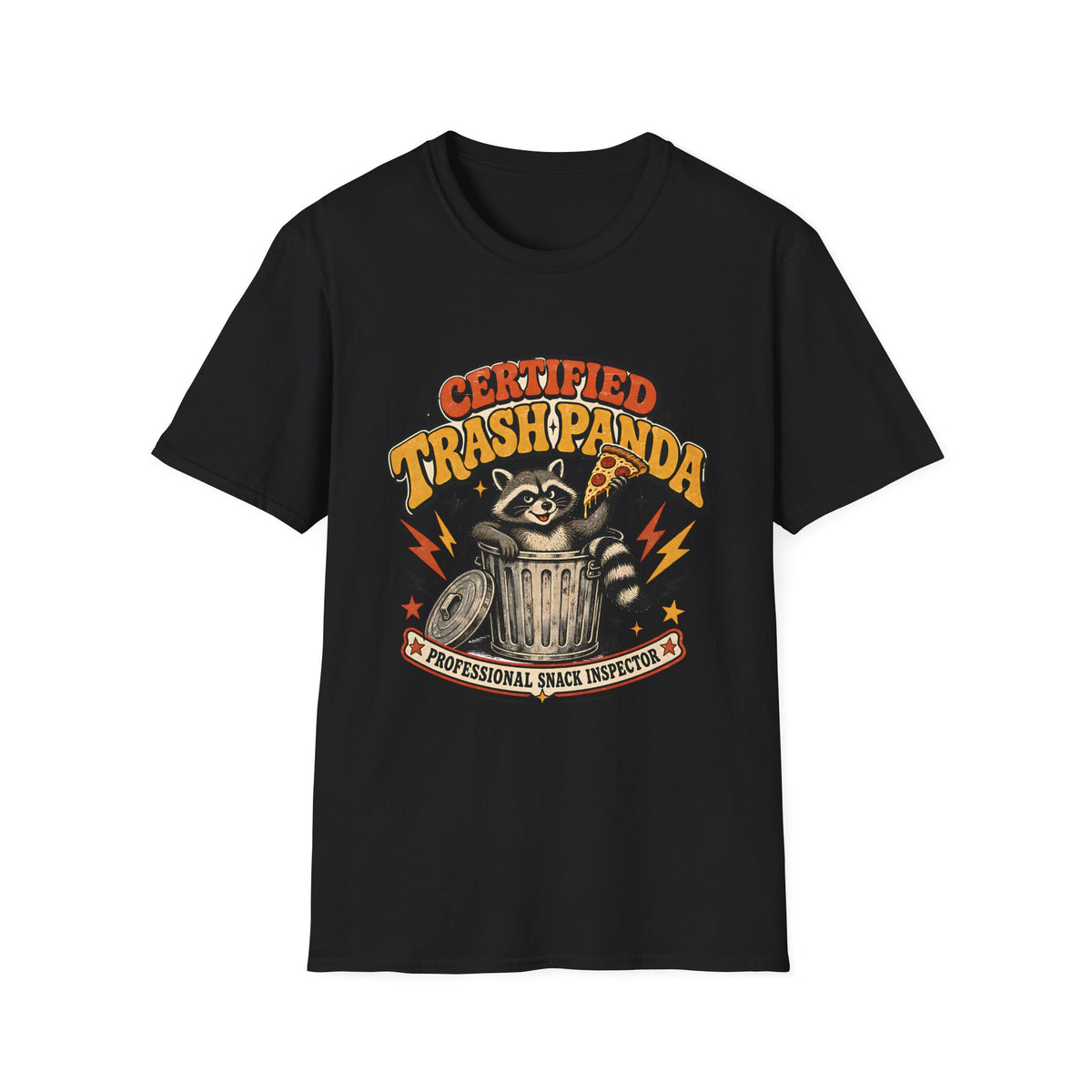 Certified Trash Panda T-Shirt – Funny Raccoon Pizza Graphic Tee