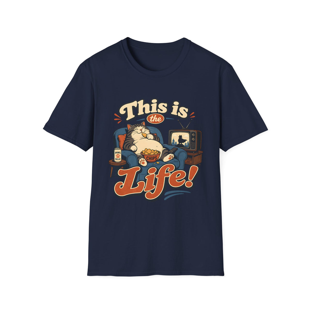 This Is the Life! T-Shirt | Lazy Cat Lounge Illustration